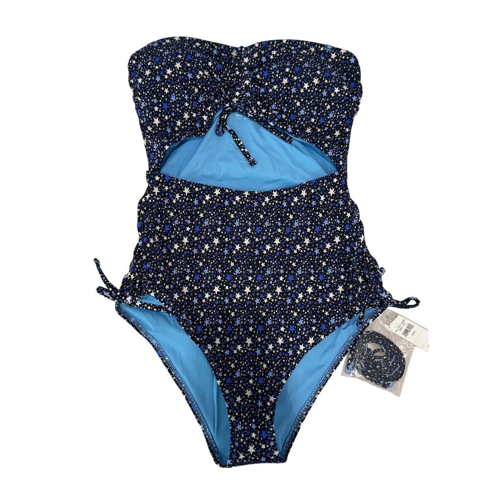 NWT AERIE Ribbed Star Cut Out Swimsuit M (1428)